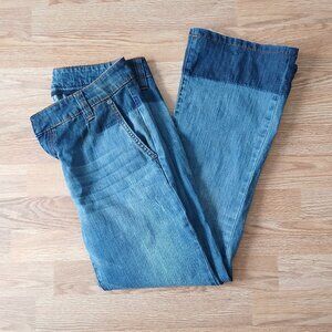 Vintage Two Tone Straight Leg Low Rise Jeans Size 28